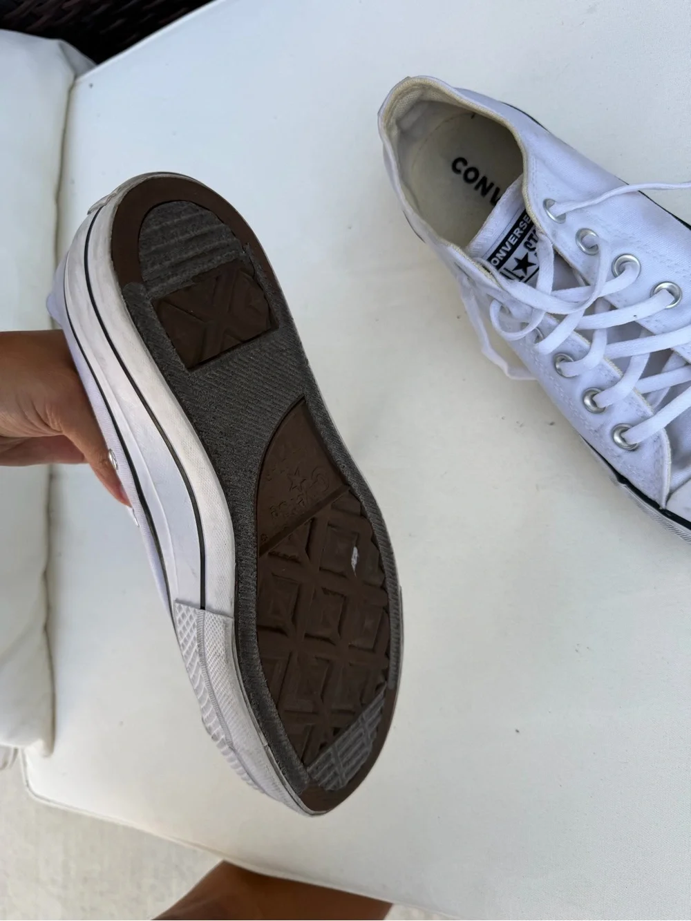 Converse women’s platform White Low Top Sneakers